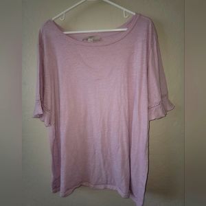 Loft size 20/22 pink tee with flutter sleeve